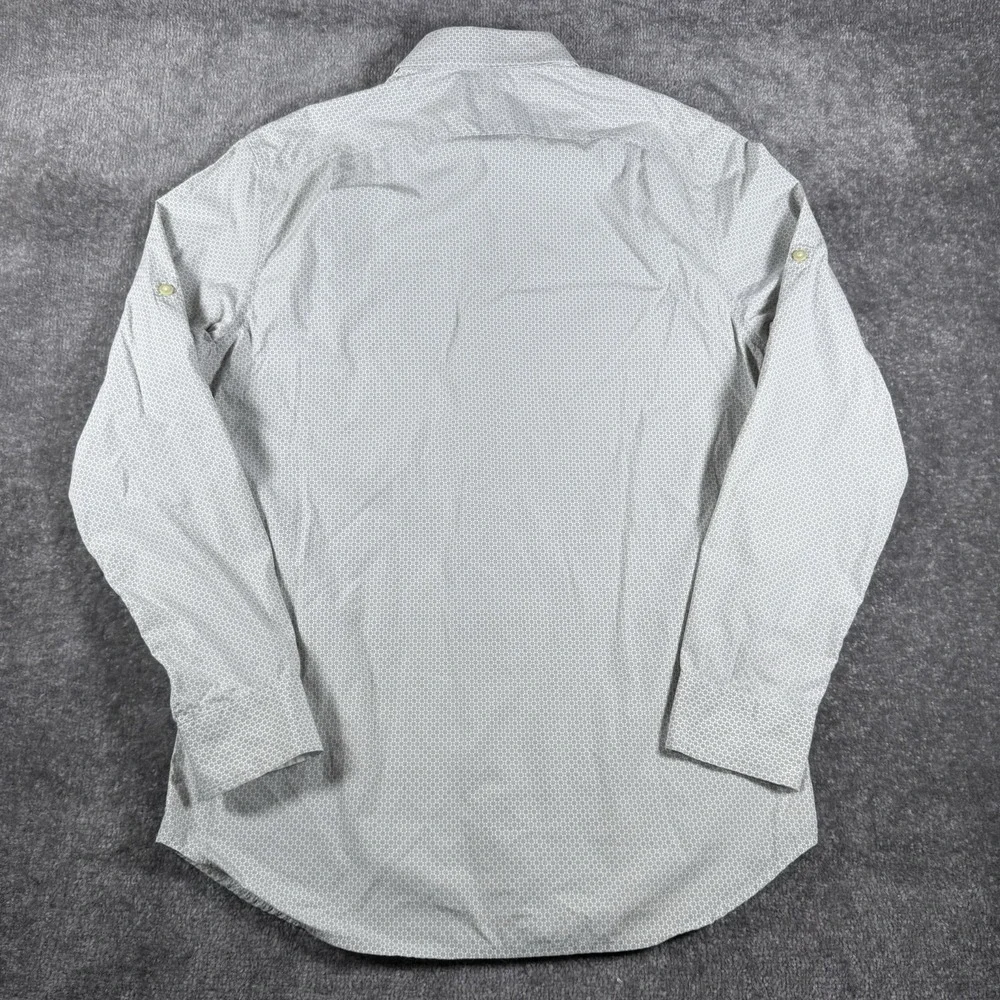 Banana Republic Shirt Men's 15-15.5‎ Gray Geometric Button Up Slim Long Sleeve